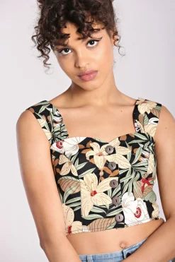 Hell Bunny Adelaida Crop Top Black Discount