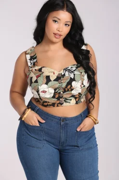 Hell Bunny Adelaida Crop Top Black Discount