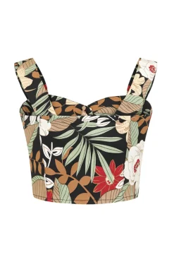 Hell Bunny Adelaida Crop Top Black Discount