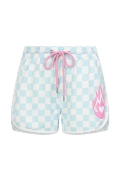 Hell Bunny Alexis Shorts Blue Clearance