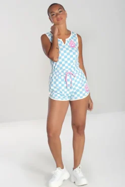 Hell Bunny Alexis Shorts Blue Clearance