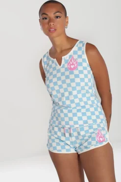 Hell Bunny Alexis Top Blue Best