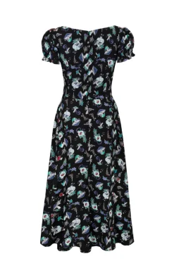 Hell Bunny Amanita Midi Dress Black New