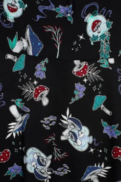 Hell Bunny Amanita Midi Dress Black New