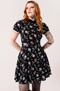 Hell Bunny Amanita Mini Dress Black Clearance