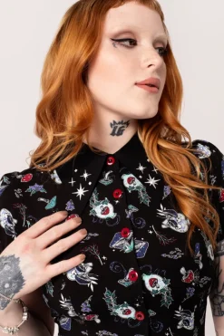 Hell Bunny Amanita Mini Dress Black Clearance