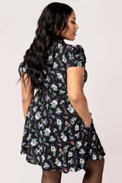 Hell Bunny Amanita Mini Dress Black Clearance