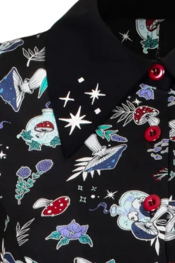 Hell Bunny Amanita Mini Dress Black Clearance