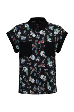 Hell Bunny Amanita Shirt Black Sale