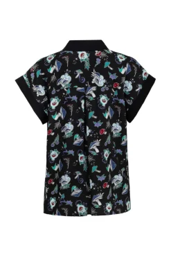 Hell Bunny Amanita Shirt Black Sale