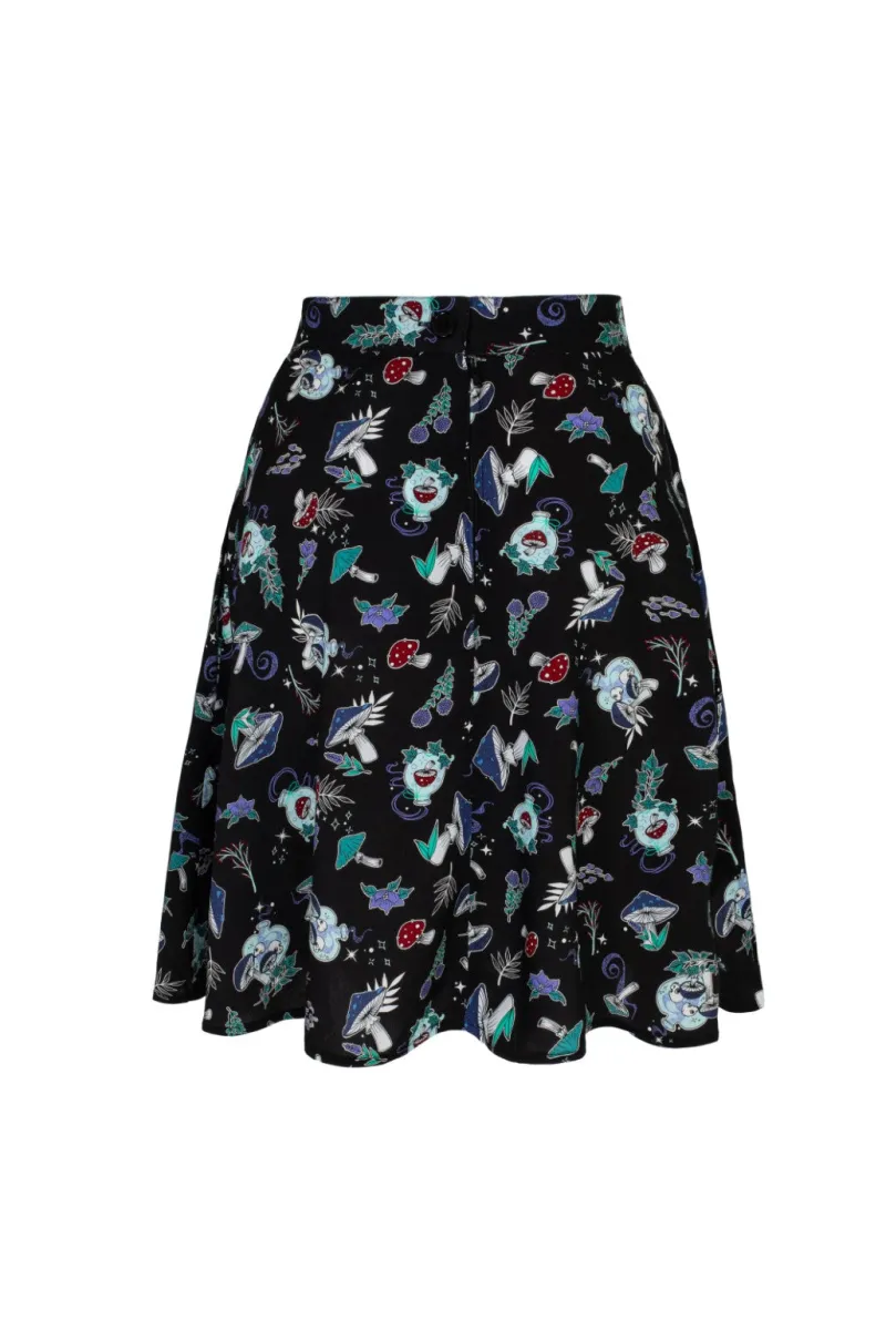 Hell Bunny Amanita Skirt Black Discount