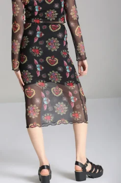 Hell Bunny Amias Mesh Skirt Black Hot