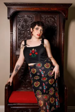 Hell Bunny Amias Mesh Skirt Black Hot