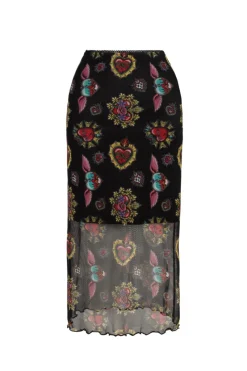 Hell Bunny Amias Mesh Skirt Black Hot