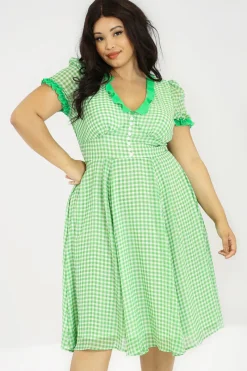 Hell Bunny Anne Marie Dress Green