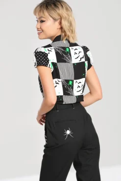 Hell Bunny Annie Blouse Black Clearance