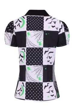 Hell Bunny Annie Blouse Black Clearance