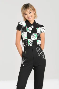 Hell Bunny Annie Blouse Black Clearance