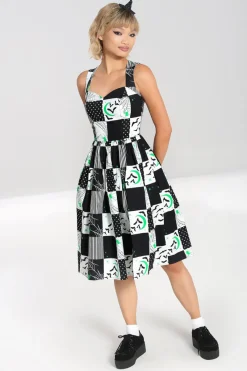 Hell Bunny Annie 50's Dress Black Hot