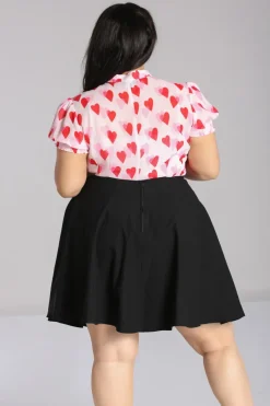 Hell Bunny Aphrodite Blouse Pink New