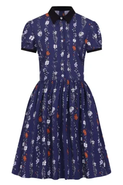Hell Bunny Asta Mini Dress Blue Discount