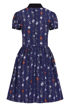 Hell Bunny Asta Mini Dress Blue Discount