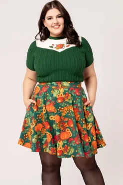 Hell Bunny Autumn Skirt Green New