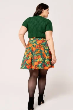 Hell Bunny Autumn Skirt Green New