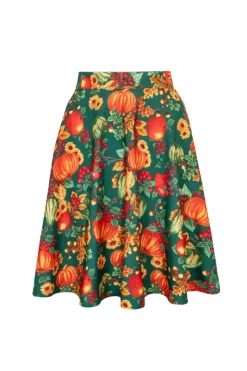 Hell Bunny Autumn Skirt Green New