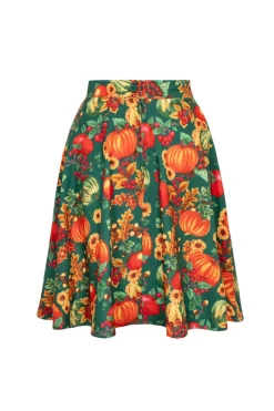 Hell Bunny Autumn Skirt Green New
