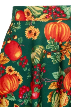 Hell Bunny Autumn Skirt Green New