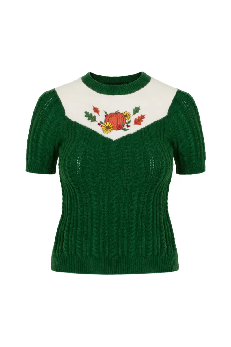 Hell Bunny Autumn Top Green Sale