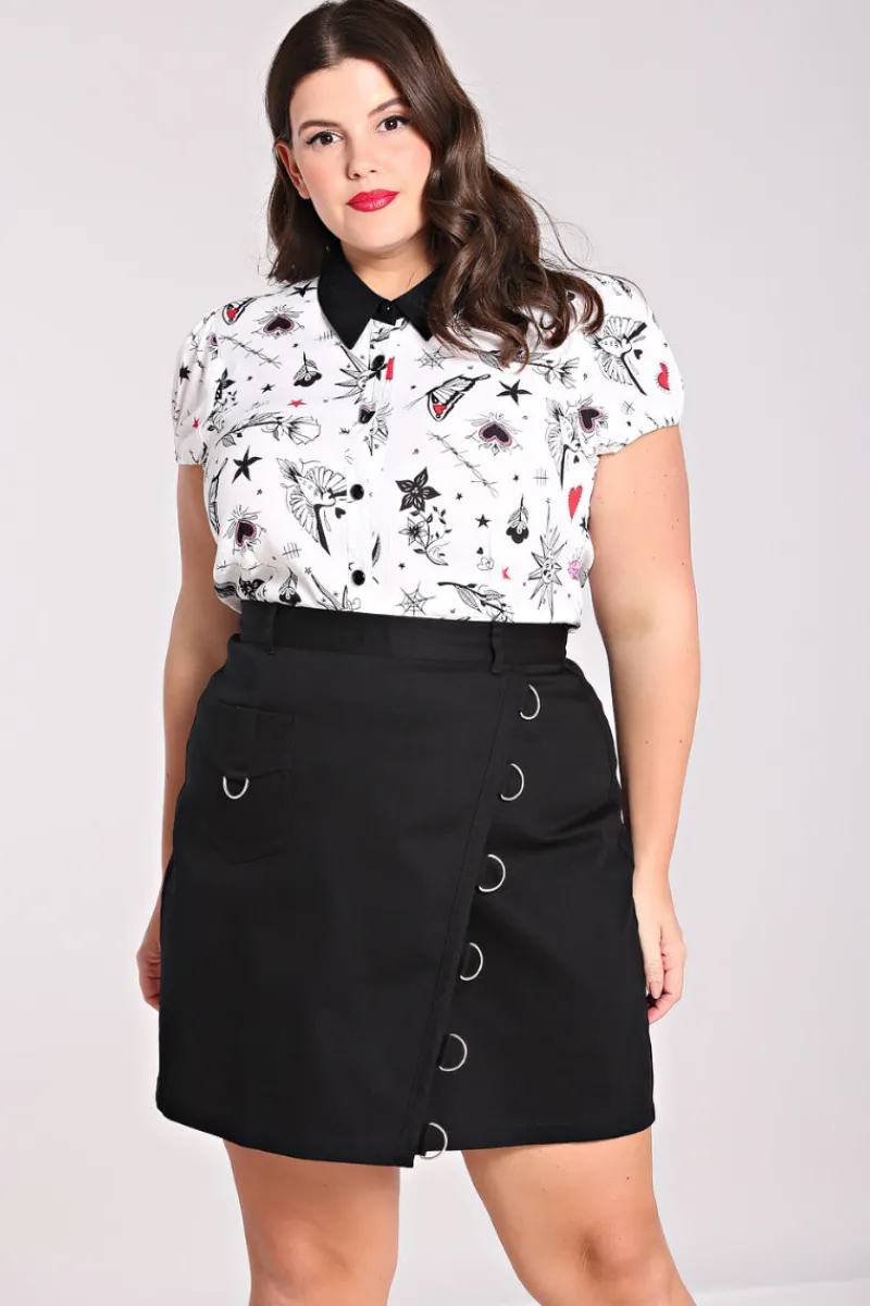 Hell Bunny Avery Blouse White Discount