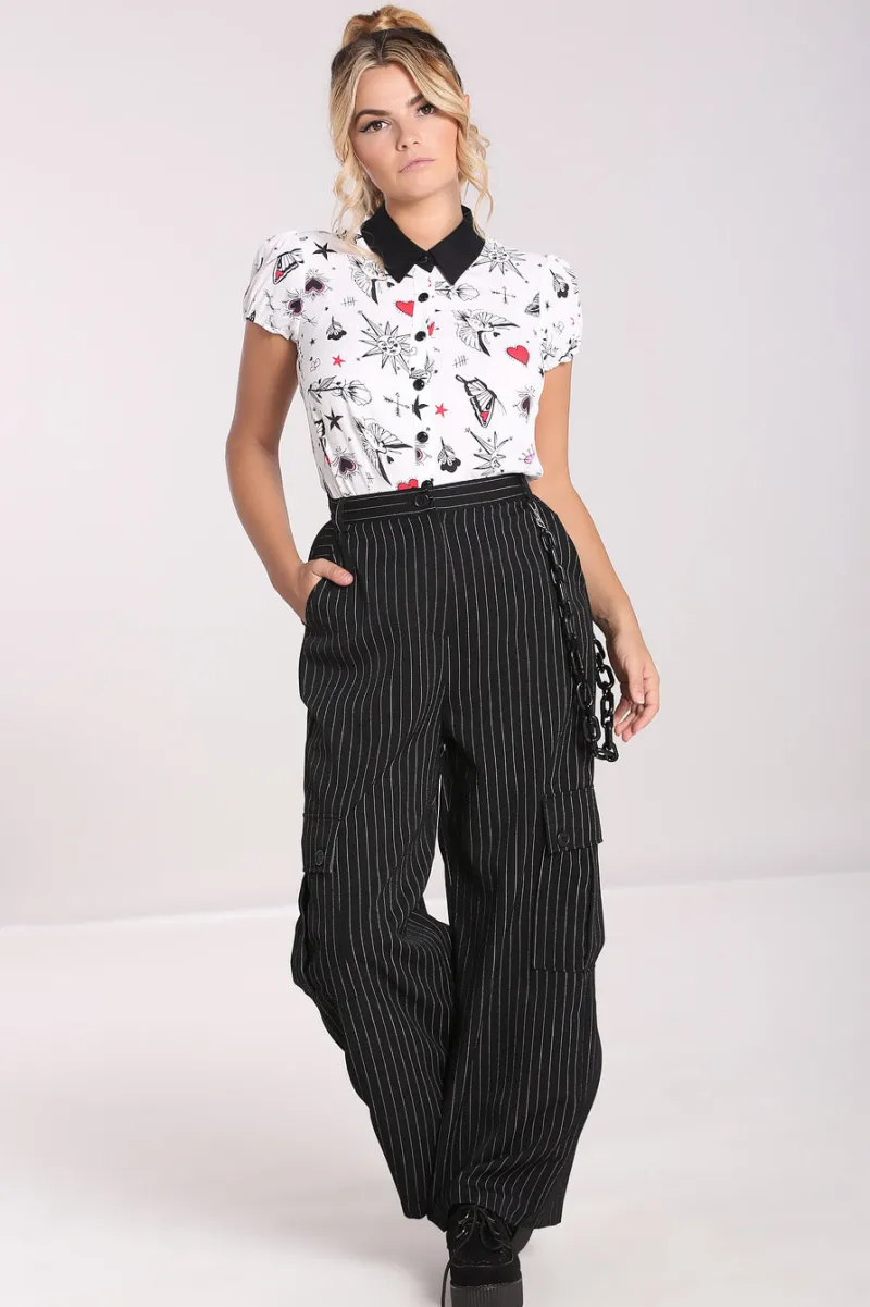 Hell Bunny Avery Blouse White Discount