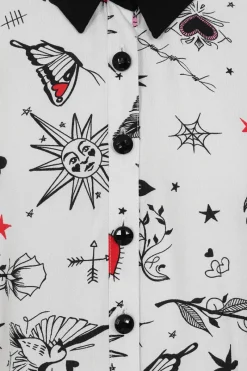 Hell Bunny Avery Blouse White Discount