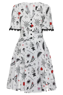 Hell Bunny Avery Dress White Outlet