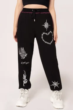 Hell Bunny Avery Joggers Black Discount