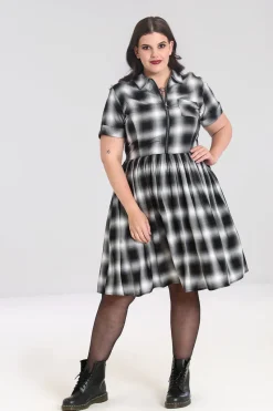 Hell Bunny Avril Mid Dress Grey Outlet