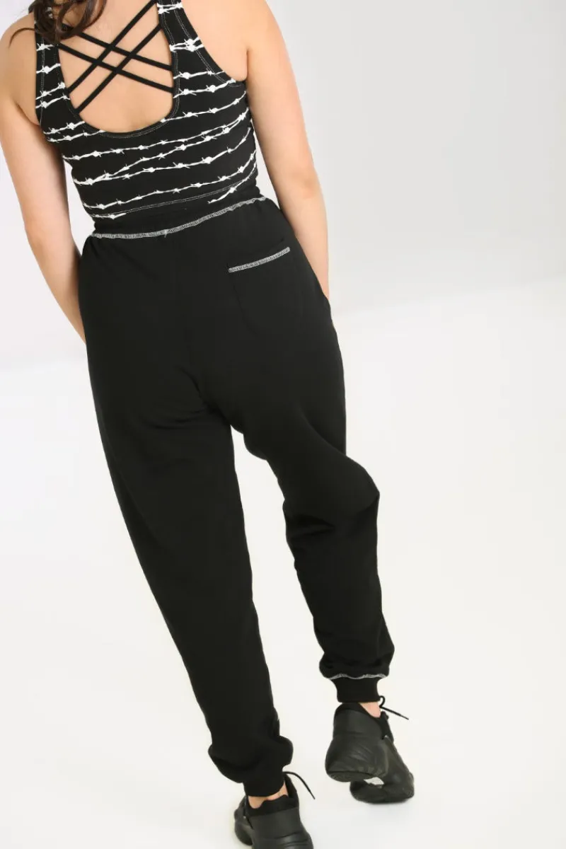 Hell Bunny Barbed Wire Joggers Black