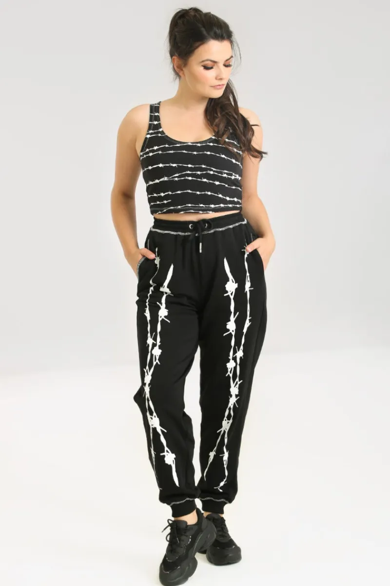 Hell Bunny Barbed Wire Joggers Black