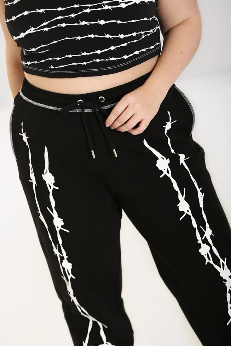 Hell Bunny Barbed Wire Joggers Black