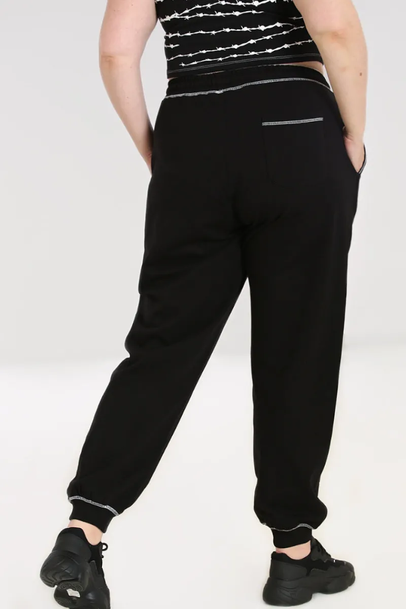 Hell Bunny Barbed Wire Joggers Black