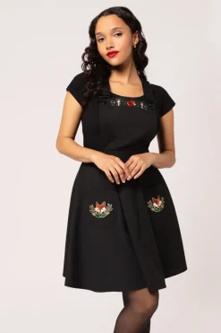 Hell Bunny Basil Pinafore Dress Black Best
