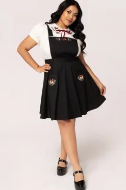 Hell Bunny Basil Pinafore Dress Black Best