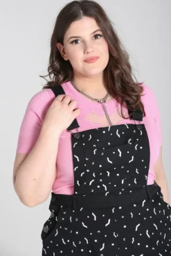 Hell Bunny Bat Pinafore Dress Black Sale