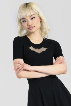 Hell Bunny Bat Top Black Clearance
