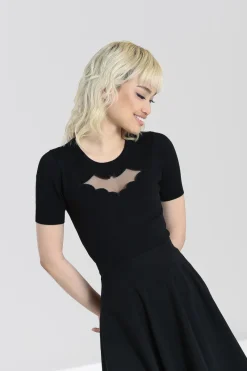 Hell Bunny Bat Top Black Clearance