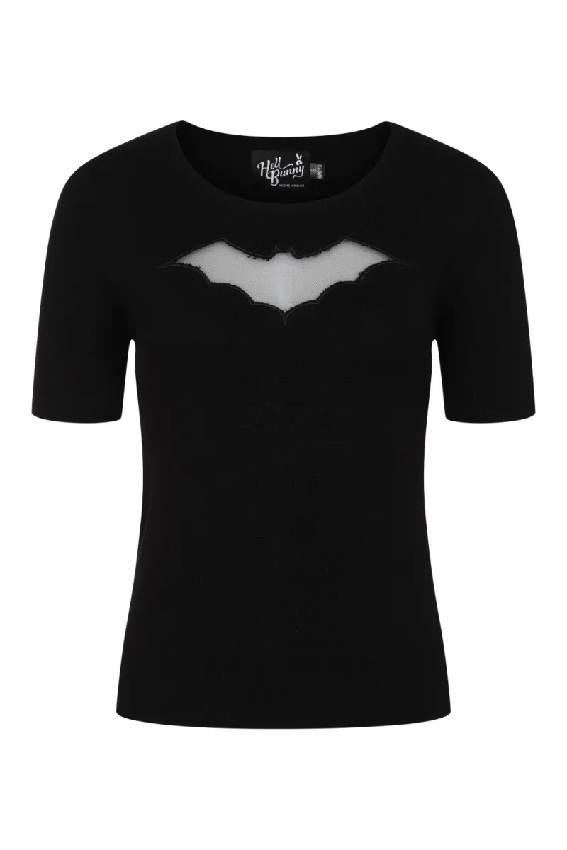 Hell Bunny Bat Top Black Clearance