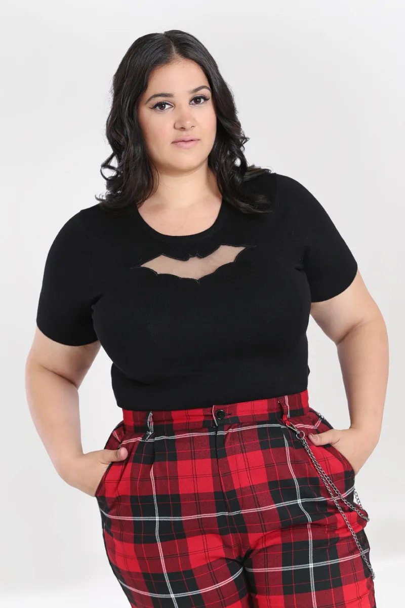 Hell Bunny Bat Top Black Clearance