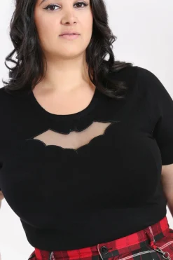 Hell Bunny Bat Top Black Clearance